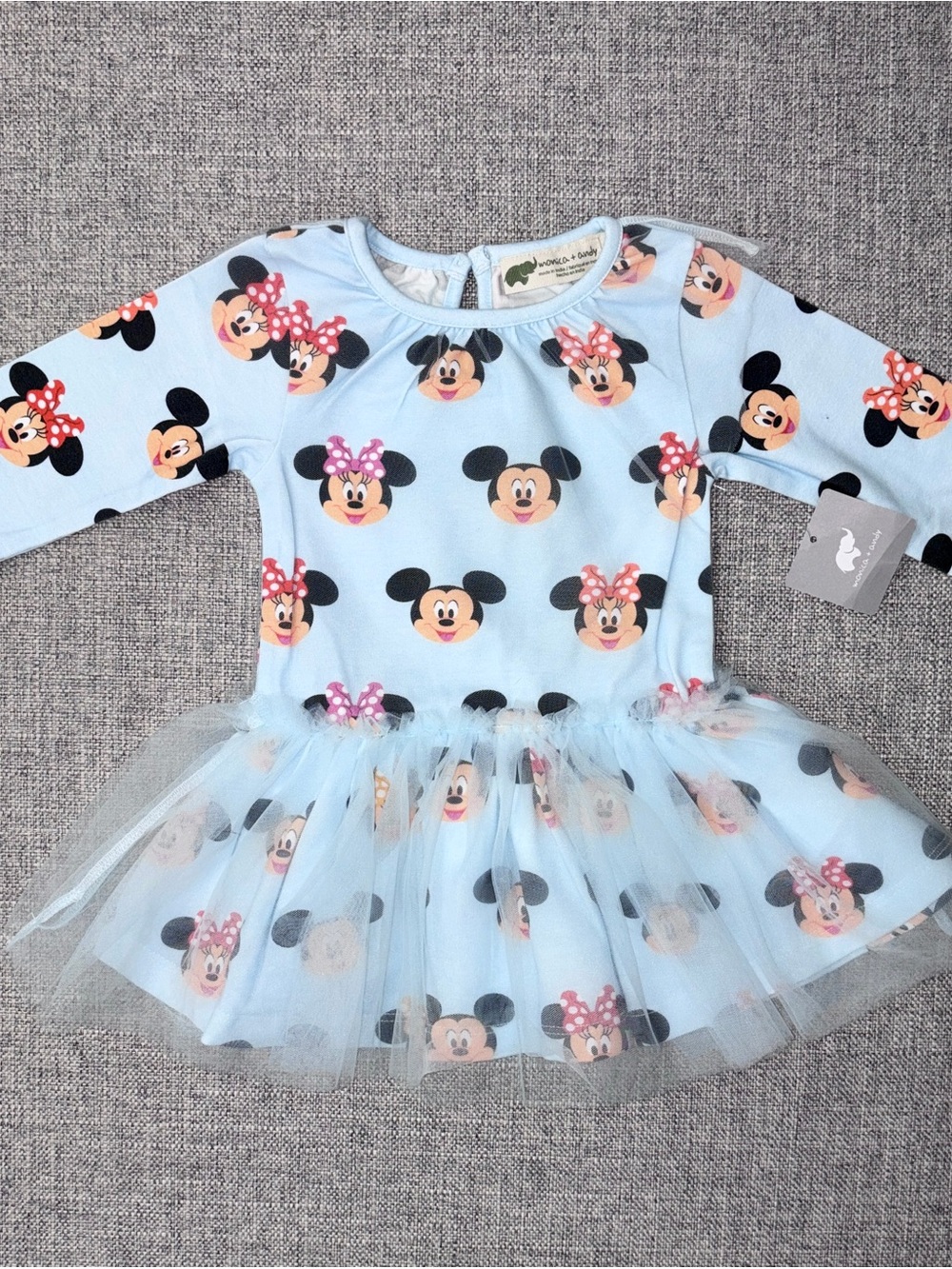 Monica and Andy 3-6m NWT  Light Blue Minnie Mouse Tulle Skater Dress